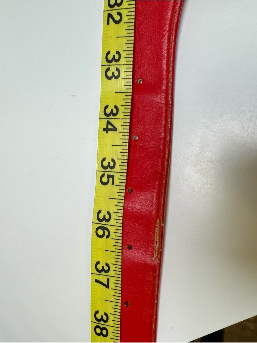 Vintage Wide Red Leather Belt with White Studded Bow, Mid Century Rockabilly - Picture 4 of 5